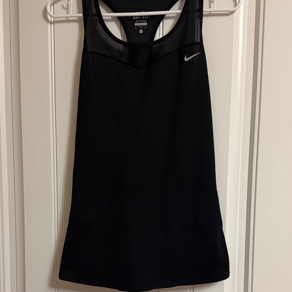 Nike Black Mesh Racerback Tank with Swoosh
